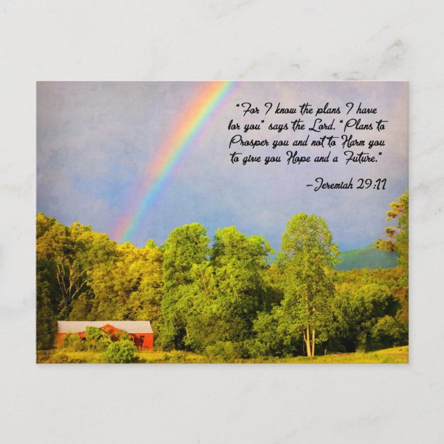 Vykort - Jeremia 29:11 Ty jag vet vilka planer... (Framsida)