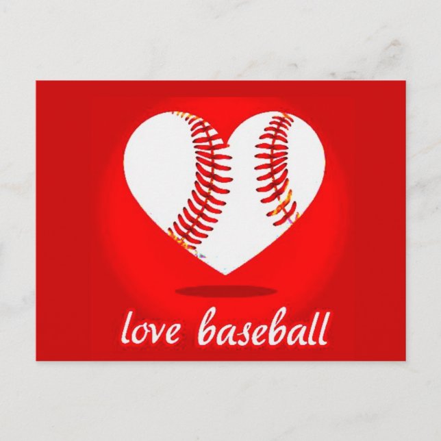 vykort, kärlek, baseboll vykort (Framsida)