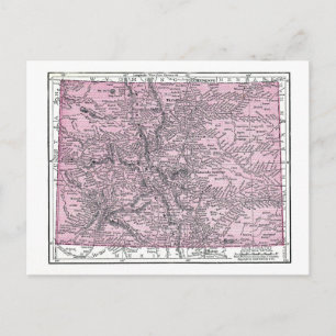 Vykort:  Karta av Colorado, 1921 Vykort
