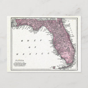 Vykort: Karta i Florida, 1921 Vykort