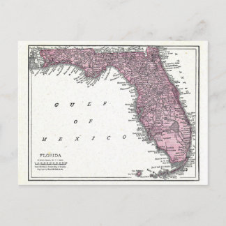 Vykort: Karta i Florida, 1921 Vykort