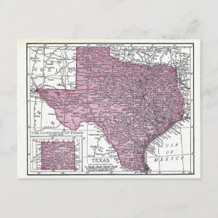 vykort: Karta i Texas, 1921 Vykort