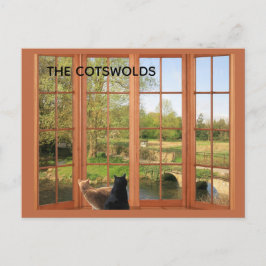 VYKORT Katter och charmanta Cotswolds landsbygd