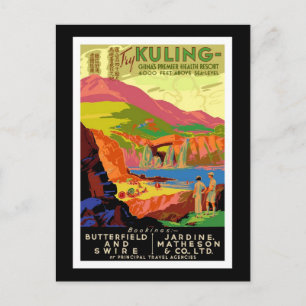 Vykort Kina Hälsningar Vintage