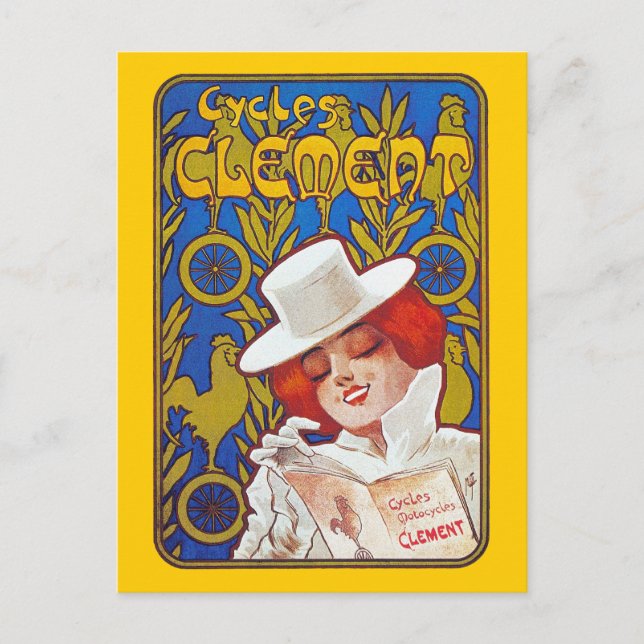 Vykort: Kiselreklamkonst - Cycles Clement Vykort (Framsida)