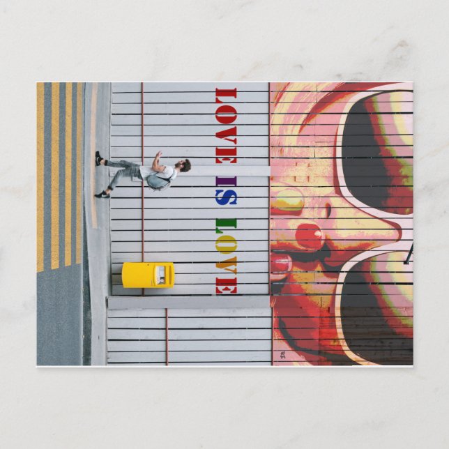 vykort Kiss-Kärlek är Kärlek Gay/Lesbisk (Framsida)