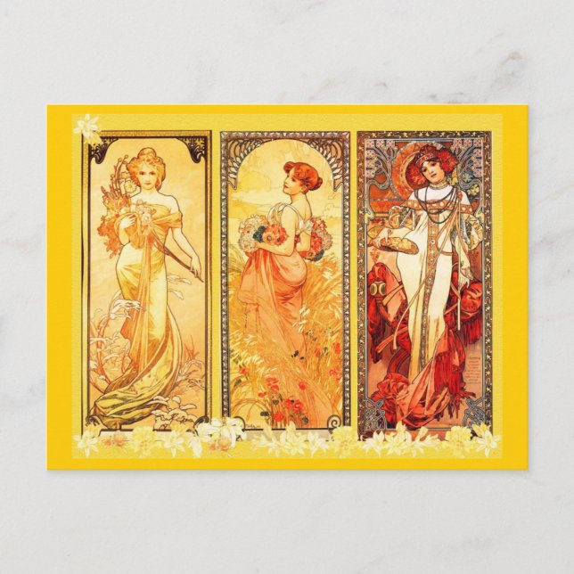 Vykort - klassiskt Art-Mucha 8 (Framsida)