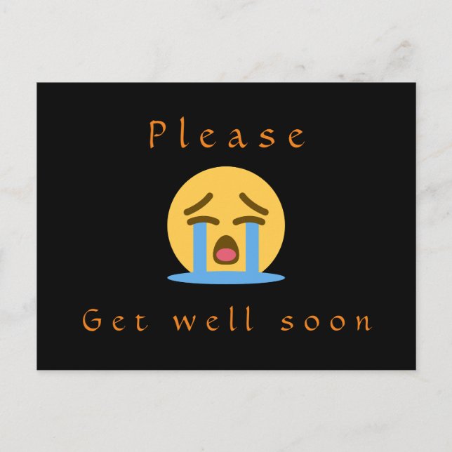 Vykort: Kom snart, gråt emoji Vykort (Framsida)