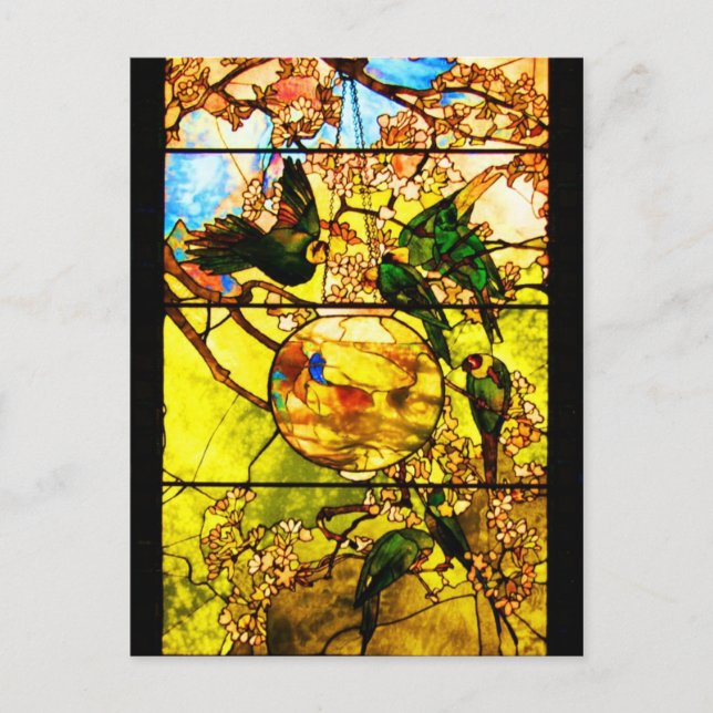 Vykort-lagat glas-Tiffany 1 Vykort (Framsida)