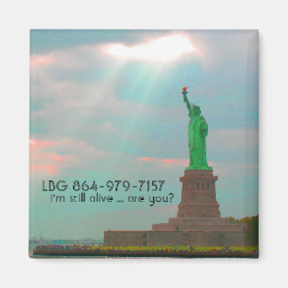 vykort, LBG 864-979-7157, jag lever fortfarande .. Magnet
