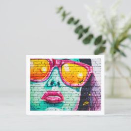 vykort - Lipstick Urban Street Art