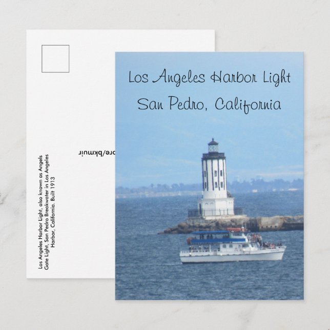Vykort - Los Angeles Harbor Light (Fram/baksida)