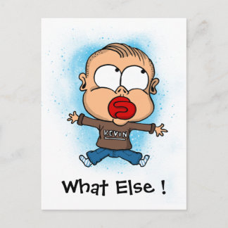Vykort "lustig baby" Vad mer?