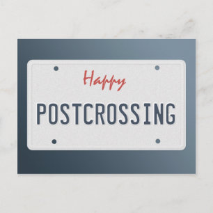 vykort "Lycklig Postcross License Plate"