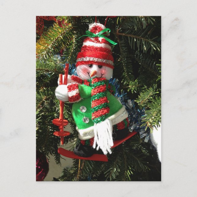 vykort lycklig Snögubbe (Framsida)