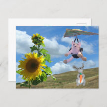 vykort - Lycklig vänner på Backe