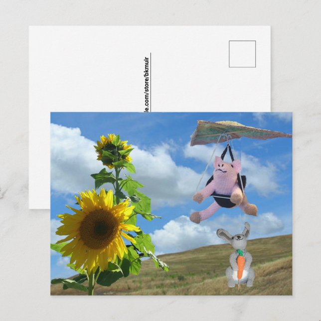 vykort - Lycklig vänner på Backe (Fram/baksida)