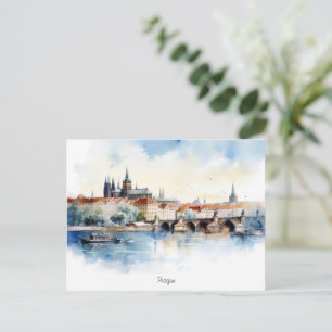 Vykort målad Prag