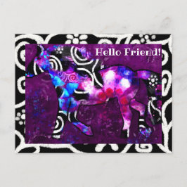 Vykort - målning av vit Abstrakt