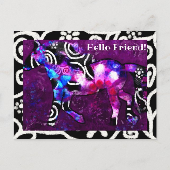 Vykort - målning av vit Abstrakt (Framsida)