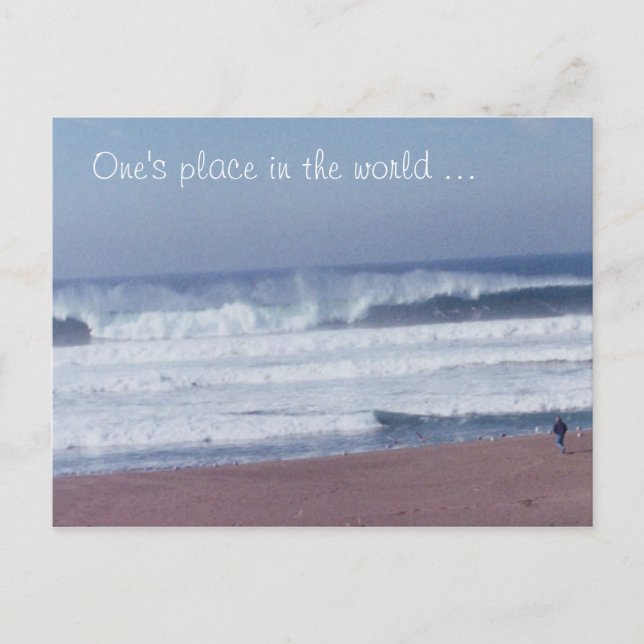 Vykort - Man och vågor (Framsida)