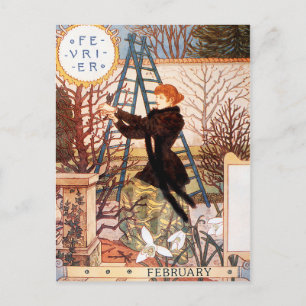 vykort: Månad i februari - Février Vykort