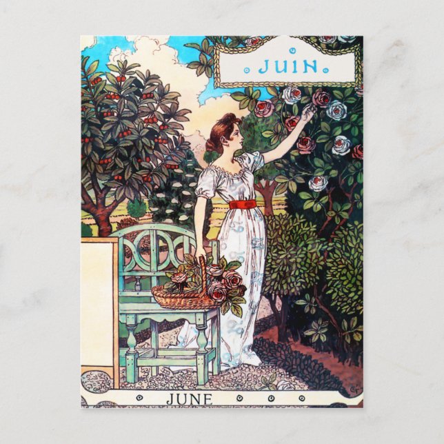 vykort: Månad i juni - juni Vykort (Framsida)