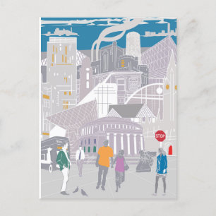 vykort Manchester Illustration Artwork