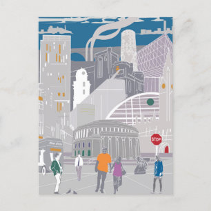 vykort Manchester Illustration Artwork
