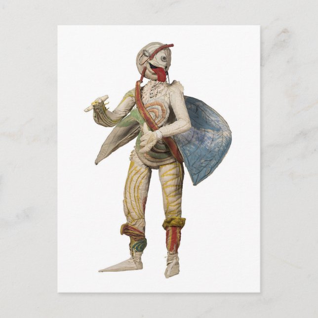 Vykort - Maskfigur "Bertchen" B (vit) (Framsida)
