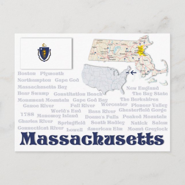 Vykort "Massachusetts" (Framsida)