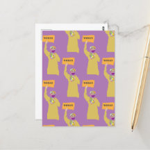 Vykort med afghansk kvinna som håller en protestsk