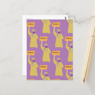 Vykort med afghansk kvinna som håller en protestsk