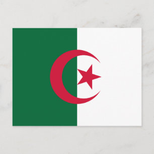 Vykort med Algeriets flagga