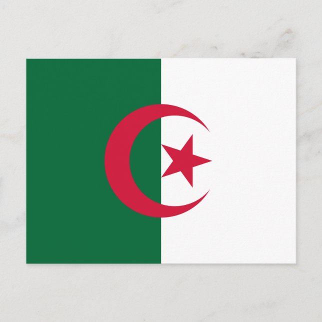 Vykort med Algeriets flagga (Framsida)