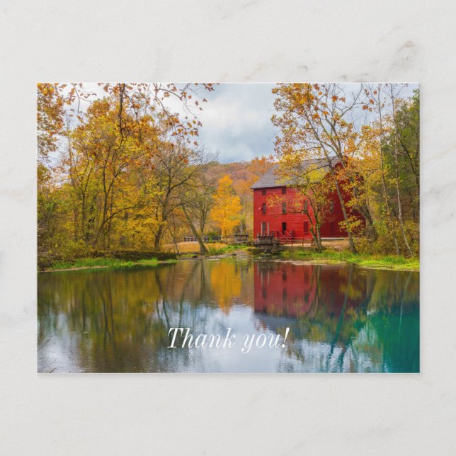 Vykort med Alley Mill och Spring - tack (Framsida)