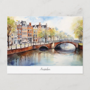 Vykort med Amsterdam, Nederländerna