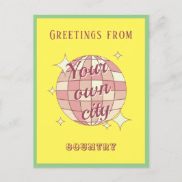 Vykort med anpassade City namn gult