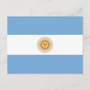 Vykort med Argentinas flagga