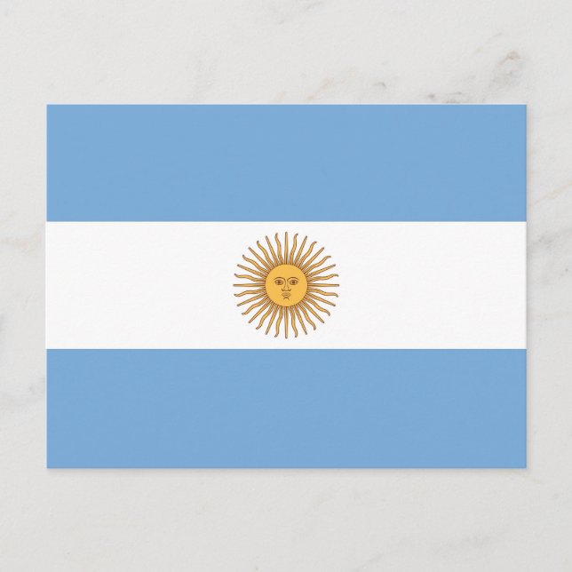 Vykort med Argentinas flagga (Framsida)