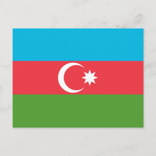 Vykort med Azerbajdzjans flagga