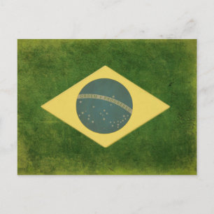 Vykort med brasiliansk Coola-Flagga