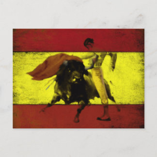 vykort med Bullmatch på Dirty Spain Flagga