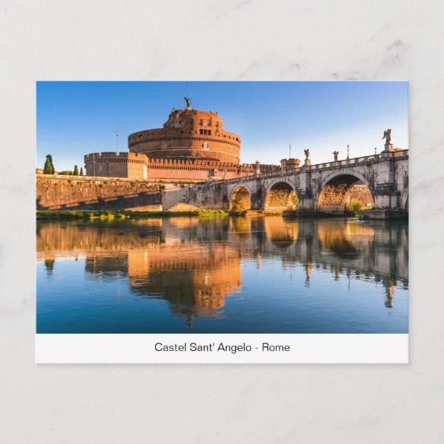 vykort med Castel Sant'Angelo i Rom (Framsida)