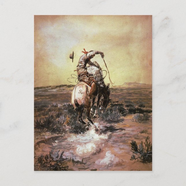 vykort med Charles Marion Russell Painting (Framsida)