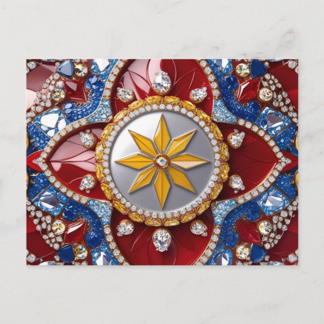 Vykort med colombianska färger design (Framsida)