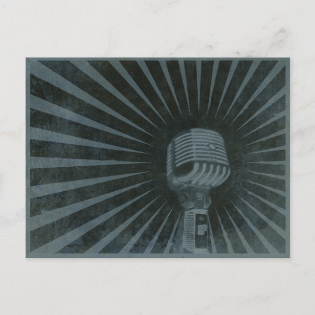 Vykort med Coola Vintage-mikrofon (Framsida)