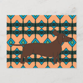 vykort med Dachshund och sydvästra design
