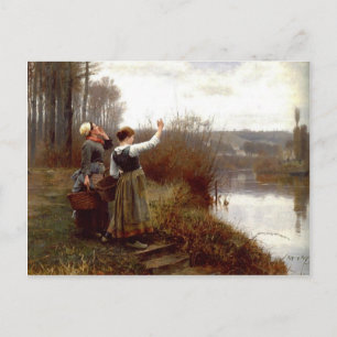 vykort med Daniel Ridgway Knight-målning