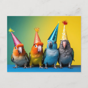 Vykort med delar med Party Hats på
